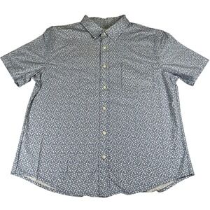 Goodfellow & Co Blue Floral Short-Sleeve Button-Down Shirt